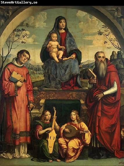 Francesco Francia Madonna and Child with Sts Lawrence and Jerome